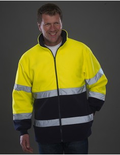 Y-HVK10B-Hi-Vis 2 Bands 2-Tone Fleece Jacket 2
